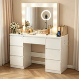Coiffeuse avec miroir LED