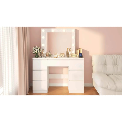 coiffeuse avec miroir LED